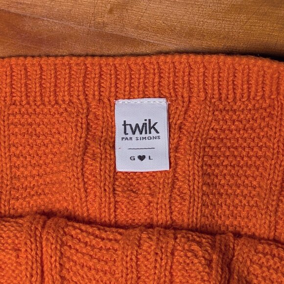 🌸3 for 20$🌸Simons Twik Orange Cropped Knitted Tank Top Large - Picture 3 of 5
